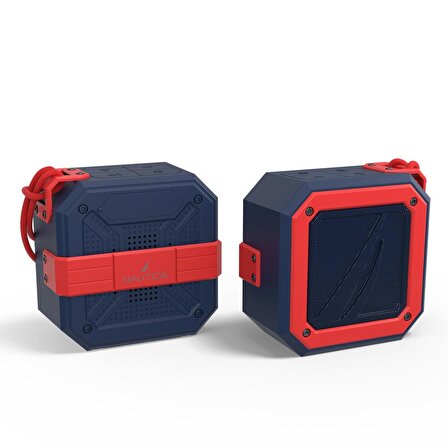 Nautica S100 Dual Suya Dayanıklı Taşınabilir Kablosuz Bluetooth Outdoor Hoparlör Speaker Navy Kırmızı