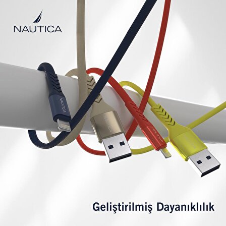 Nautica C40 Lightning to USB-A 12W Hızlı Şarj ve Data Kablosu 1.2M Navy