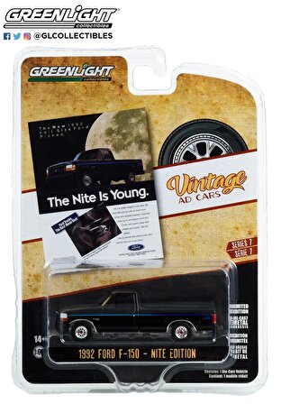 Greenlight 1992 Ford F-150  Nite Edition - Vintage Ad Cars Series 7