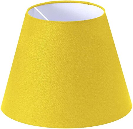 Abajur Başlık Sarı Konik Şapka 25x15x20 Cm Dekoratif Özel Yüksek Kalite Kumaş