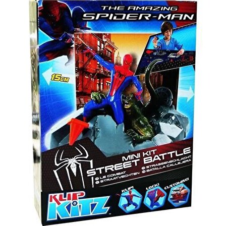 Lisanslı Klip Kitz Spider-man Örümcek Adam Mini Kit Street Battle Maketi