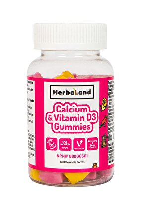 Herbaland Kids Calcium with Vitamin D3 60 Adet