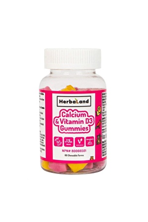 Herbaland Kids Calcium With Vitamin D3 60 Adet (çiğnenebilir Form)