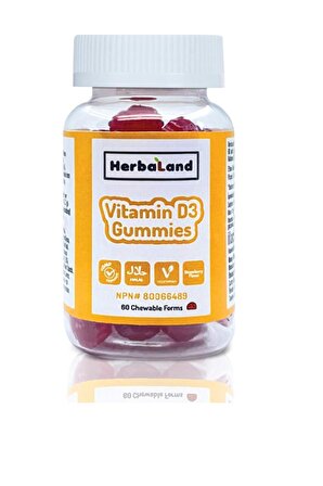 Herbaland Gummies Vitamin D3 60 Çiğnenebilir Form