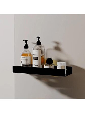 Dekoratif Siyah Metal Banyo Rafı Şampuanlık Duş Rafı Banyo Düzenleyici