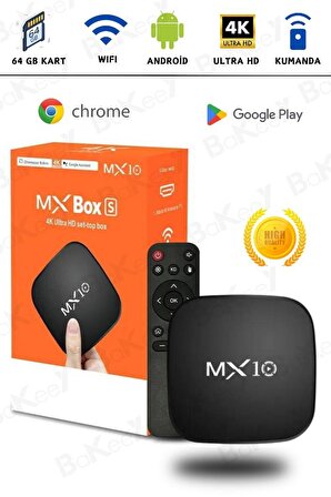 MX10 4K Android TV Box Medya Oynatıcı Android 7.1 Tv Box Tv Stick Medya Oynatıcı Smart Tv Wifi 8GB