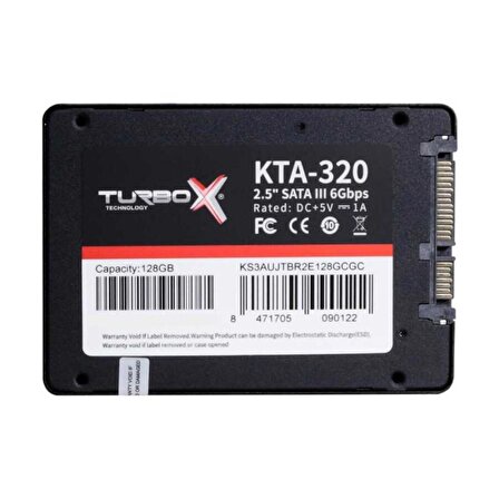 Turbox RaceTrap R KTA320 Sata3 520/400Mbs 2.5" 128GB SSD