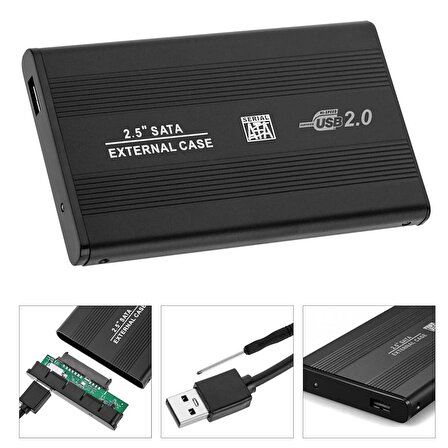 HARDDİSK KUTUSU SSD HDD 2.5" SATA USB 2.0 GABBLE GAB-HK20