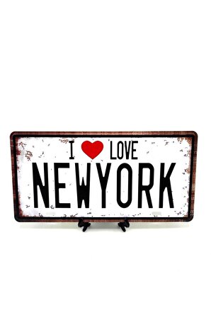 Dekoratif Plaka I Love New York