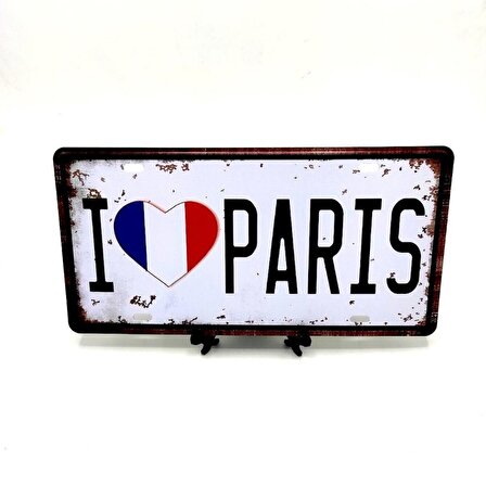 Dekoratif Plaka I Love Paris