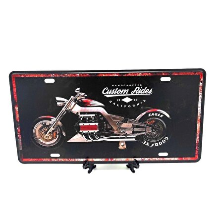 Dekoratif Metal Plaka Custom Rides Harley Davidson California