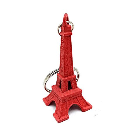 Paris Eyfel Kulesi 3D Metal Anahtarlık Kırmızı