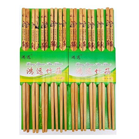 Bambu Organik Chopstick Yemek Çubuğu Haşi 10 Çift Japon Tip