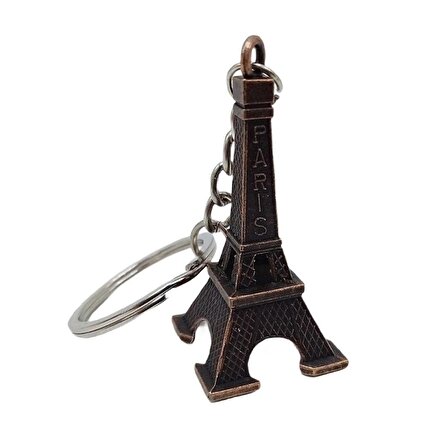 Paris Eyfel Kulesi 3D Metal Anahtarlık Bronz
