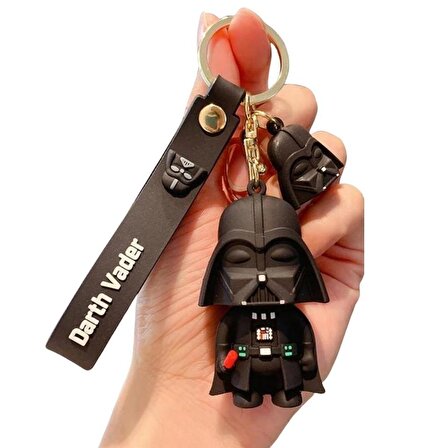 Star Wars Darth Vader Figür Siyah Silikon Metal Anahtarlık