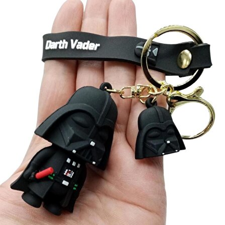 Star Wars Darth Vader Figür Siyah Silikon Metal Anahtarlık