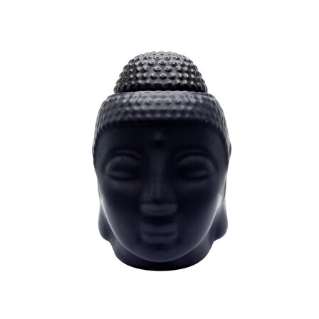 Seramik Buda Buhurdanlık Siyah Mat 13cm