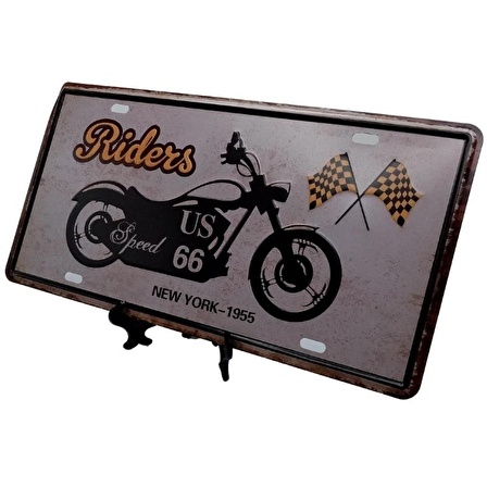 Dekoratif 3D Metal Plaka New York 1955 Riders 30cm