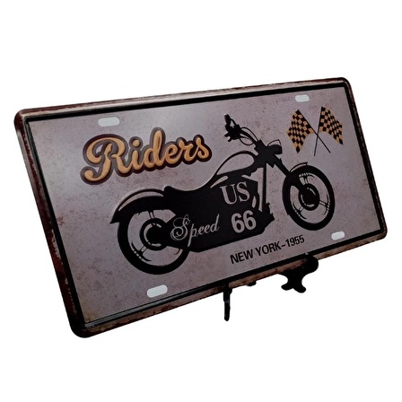 Dekoratif 3D Metal Plaka New York 1955 Riders 30cm