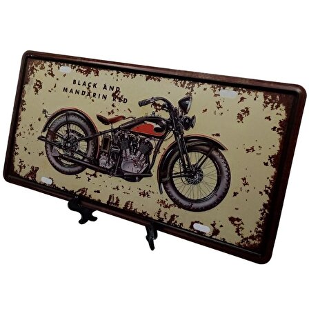 Dekoratif 3D Metal Plaka Harley Davidson 1933 Black And Mandarin Red 30cm