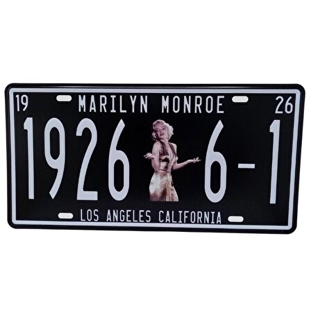 Dekoratif 3D Metal Plaka 1926 Marilyn Monroe Los Angeles 30cm