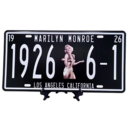 Dekoratif 3D Metal Plaka 1926 Marilyn Monroe Los Angeles 30cm