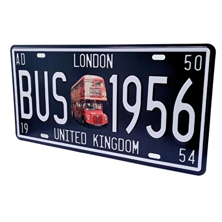 Dekoratif 3D Metal Plaka Bus 1956 Londra Otobüs 30cm