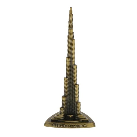 Vintage Metal Burj Khalifa Biblo Antik Bronz 25 cm Burç Halife