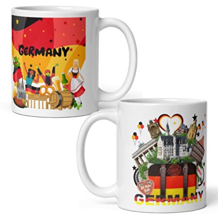Almanya Kupa Bardak 2 Adet Seyahat Hatıra Germany Mug