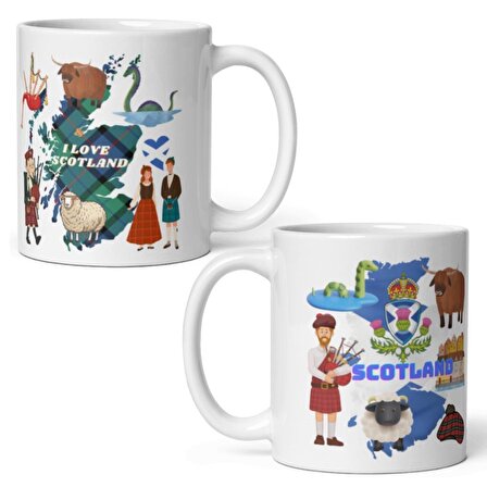 İskoçya Kupa Bardak 2 Adet Seyahat Hatıra Scotland Mug