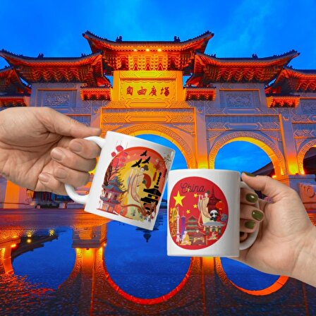 Çin Kupa Bardak 2 Adet Seyahat Hatıra Chinese Mug