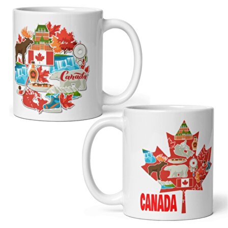 Kanada Kupa Bardak 2 Adet Seyahat Hatıra Canada Mug