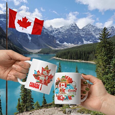 Kanada Kupa Bardak 2 Adet Seyahat Hatıra Canada Mug
