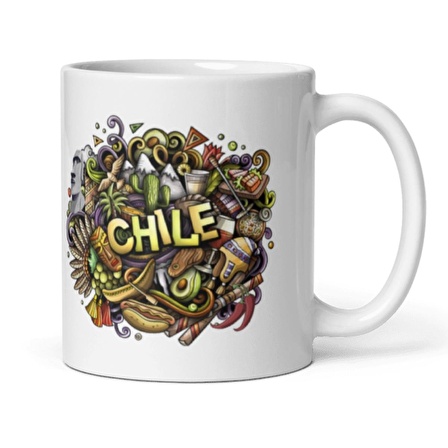 Şili Kupa Bardak 2 Adet Seyahat Hatıra Chile Mug