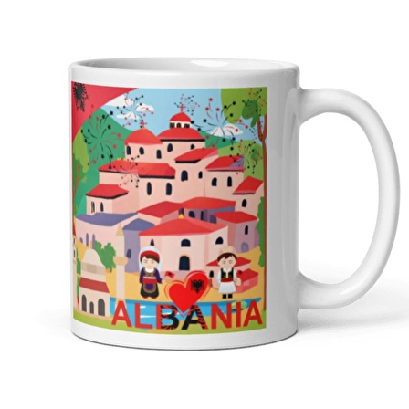 Arnavutluk Kupa Bardak 2 Adet Seyahat Hatıra Albania Mug