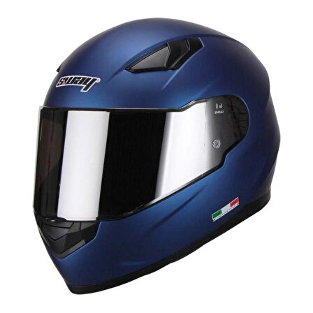 Sway 816 Mat Metalic Blue Full Face Motosiklet Kaski