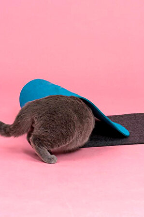 Ovis Mavi - Gri Kedi Tüneli Evcil Hayvan Oyuncağı Yavru Yetişkin Kedi Yuvası Oyun Evi Tünel