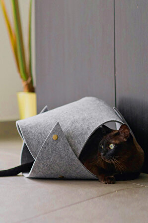 Toby Gri  Kedi Tüneli Evcil Hayvan Oyuncağı kedi yatağı Yavru Yetişkin Kedi Oyun Evi Tünel