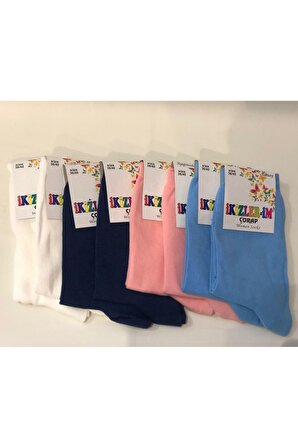 BLUES MODA Pamuklu Unisex 6 Adet  Renkli Çorap 
