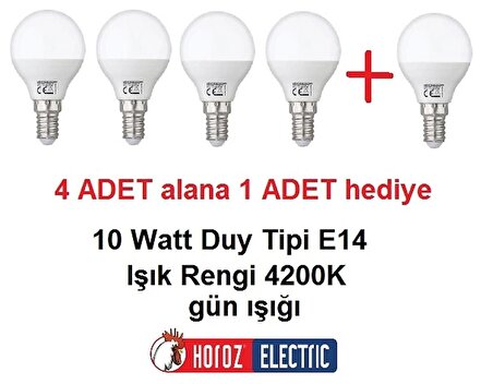 10 Watt Gün Işığı Led Ampul E14 1000Lm Horoz Elite 4200K