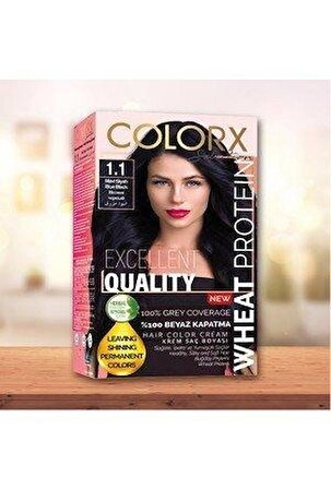 Colorx Saç Boyası Tekli Set - 1.1 MAVİ SİYAH