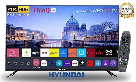 Hyundai 55hyn3205 55'' 139cm Ekran WEBOS Android 4K Ultra HD Uydu Alıcılı Wifi Smart D-Led TV
