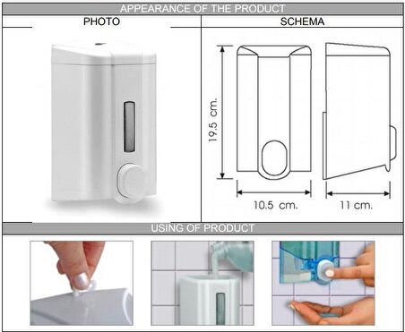 Omnipazar Vialli S4 Sıvı Sabun Dispenseri Aparatı Beyaz 1000 ml