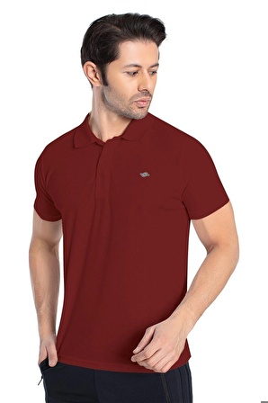 Crozwise Polo Yaka Erkek Bordo Spor T-shirt - 7135-07