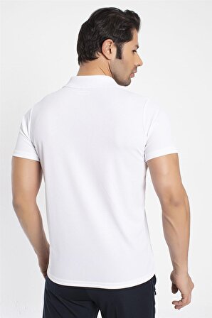 Crozwise Polo Yaka Erkek Beyaz Spor T-shirt - 7135-08