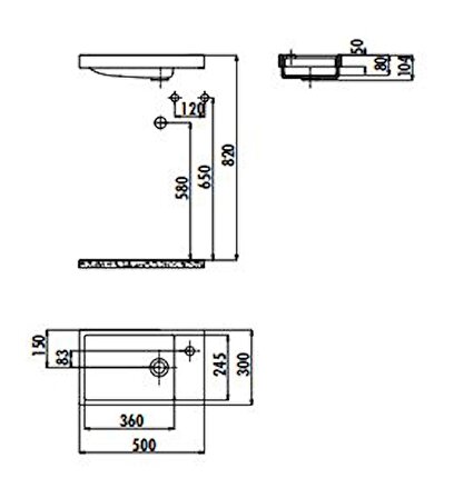 Creavit Elmas 30x50 cm Lavabo TP026