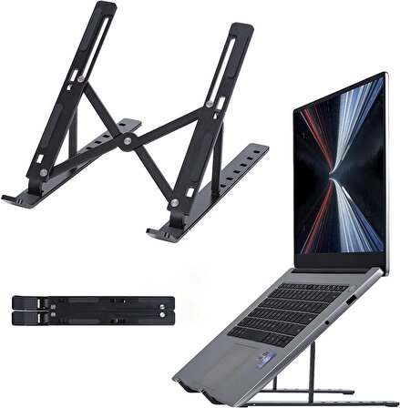 Taşınabilir Laptop Stant Bilgisayar Stant Notebook Stant Tüm Laptoplarla Uyumlu Siyah Stant