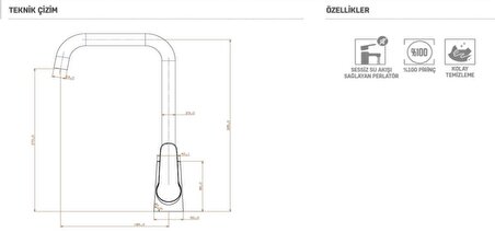 Creavit Bevel Mutfak Evye Armatür Bataryası BV8500