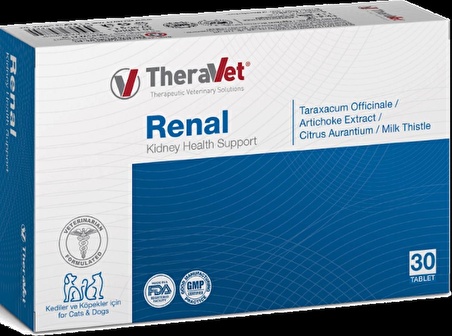 Theravet Renal Kediler ve Köpekler için 30 tablet SKT2026