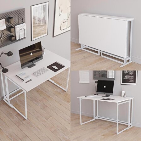 Worklife Katlanabilir Çalışma Masası Bilgisayar Masası Çizim Masası (beyaz)